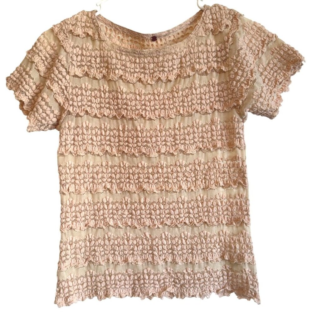 Free People Angelina Lace Size M Stretchy Peach NWOT $68 - Picture 7 of 16